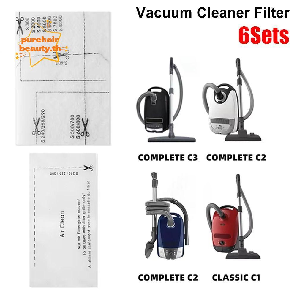 PUREHAIRBEAUTY 6 ชุดผ้าฝ้ายกรอง,แพ็คเครื่องดูดฝุ่น Air Clean,ทนทานไอเสียกรองเครื่องใช้ในบ้านอะไหล่สํ