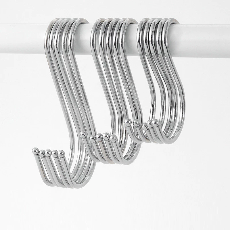 HOKEMP 10PCS ตะขอ ตะขอตัว S สแตนเลส คุณภาพดี แข็งแรง ไม่เป็นสนิม สินค้าขายดี ตะขอแขวนของ
