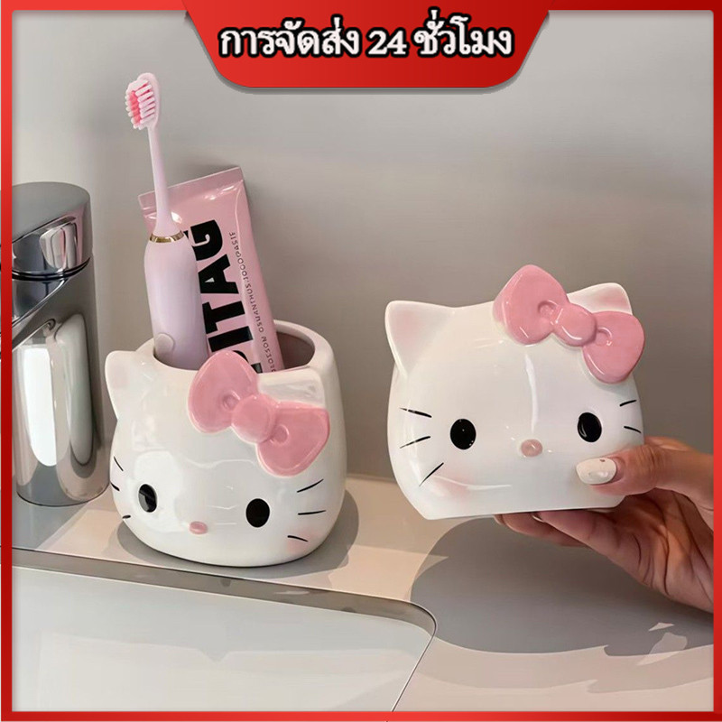 ผู้ถือแปรงลูกแมวน่ารักพร้อมการออกแบบลูกแมวโบว์สำหรับการจัดตั้งแปรงแต่งหน้ามัลติฟังก์ชั่นและเก็บเดสก์ท็อป