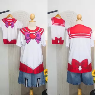 เสื้อผ้ายืด แฟชั่นผู้หญิง คอสเพลย์ ลายนักเรียนญี่ปุ่น อนิเมะ 5 สาวตัวแทนดังจันทร์ เซลามูน เซล่า พร้อมส่ง ผ้าไมโครใส่สบาย