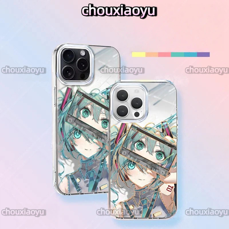 เหมาะสําหรับ iPhone 17 Pro Max 17 16 15 14 13 12 11 XsMax 7P/8P เคสโทรศัพท์ Hatsune Miku อะนิเมะ Aurora การเปลี่ยนสี