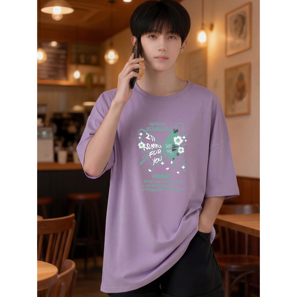 2Y337 [AIYOU] Lelaki Baju T เสื้อผู้ชาย Tshirt Plus ขนาดเสื้อยืดเสื้อผ้าผู้ชายสไตล์เกาหลีขนาดใหญ่ Cr