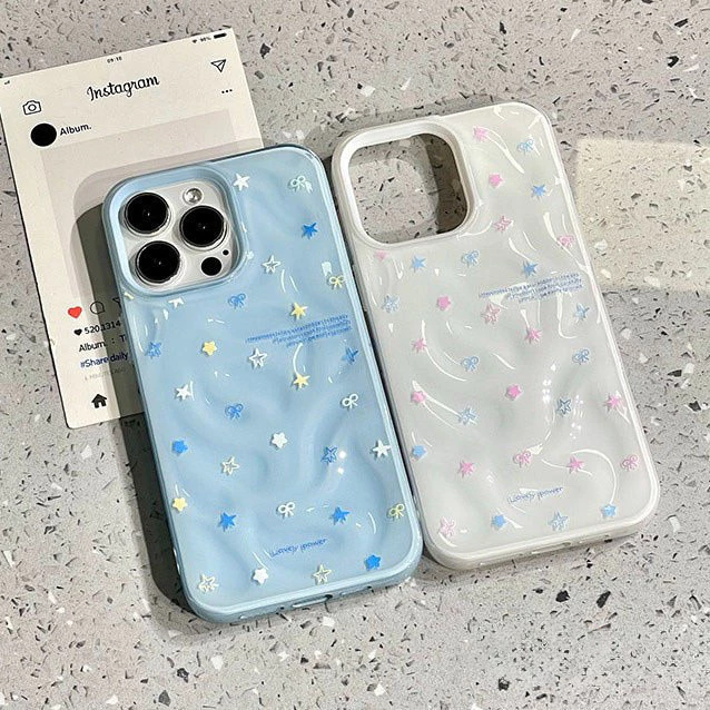เคสไอโฟน17 โรแมนติกดาวโบว์ผูกนุ่ม สำหรับ IPhone 16 15 11 14 12 13 Pro Max 7 8 Pro XS XR