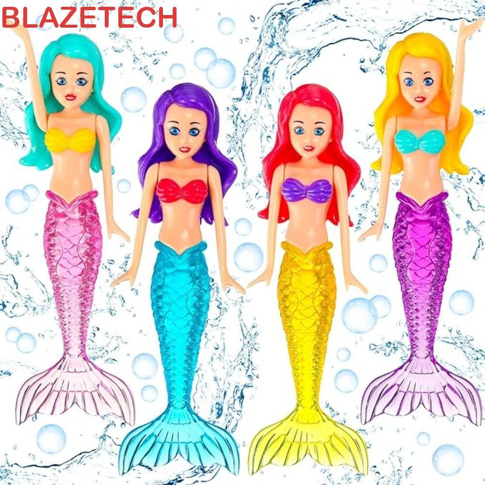 BLAZETECH Magical Dive Mermaid, เกมสนุกแวววาวของเล่นดําน้ําน้ํา, อุปกรณ์ปาร์ตี้ที่มีสีสัน Sparkle Tails อ่างอาบน้ําสระว่ายน้ําดําน้ําของเล่นอาบน้ํา