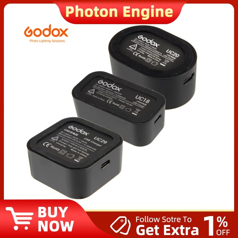 Godox V1 AD200PROII Flash Battery Charger สําหรับ VB18 V850II V860II / VB20 V350 / WB29 AD200PRO