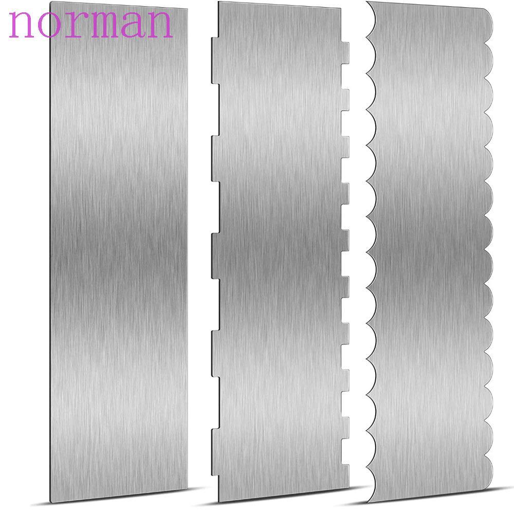 NORMAN สแตนเลสมีดโกนเค้ก,เลื่อยฟันขอบสองด้านตกแต่งหวีคอนทัวร์,มัลติฟังก์ชั่ตัดเรียบ DIY