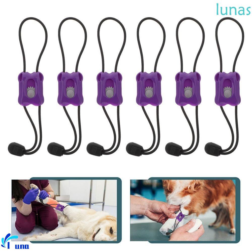 LUNASOL สัตว์ Tourniquet ปฏิบัติ 2 ชิ้นสําหรับสุนัขแมวยืดหยุ่นปรับพลาสติกฉุกเฉิน Tourniquet
