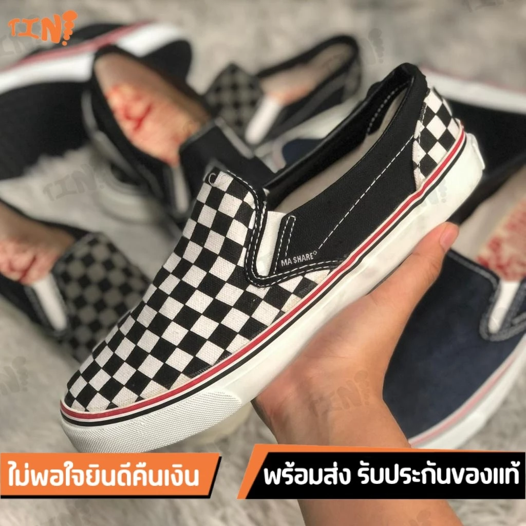 3คู่ราคาส่ง🌟Mashare รองเท้าผ้าใบสลิปออน Slip-on รุ่น K1 มีไซส์ 38-44 จัดส่งจากไทย