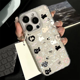 ลูกแมวน่ารัก เคสไอโฟน16 สำหรับ IPhone 12 11 15 13 16 14 Pro Max 7Plus 8Plus XR XS X Max 7 15 8 Plus SE เคสไอโฟนสวยๆ Case
