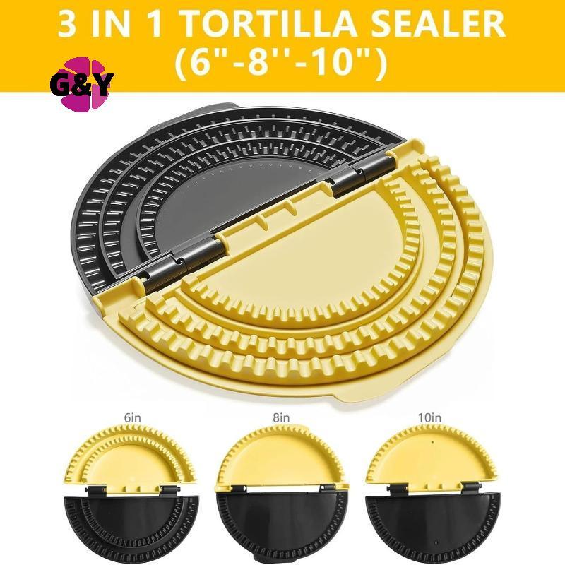 G&Y 3-in-1 Tortilla Sealer, Tacos Tortilla Crimper Maker, ปรับขนาดได้, สําหรับขนาด 6"-10" Crust, Mak