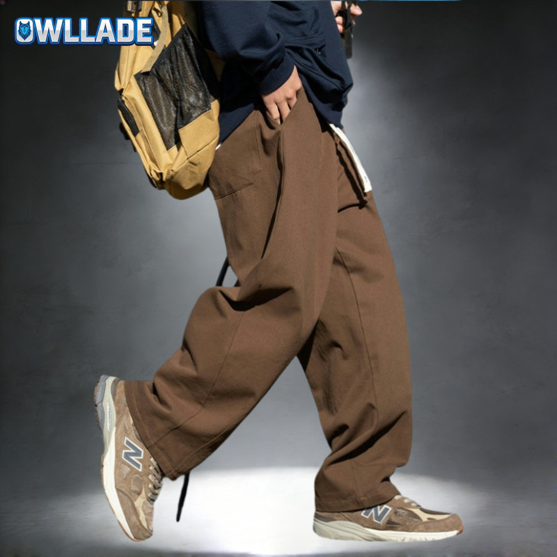 OWLLADE Tactical Cargo Baggy Loose Pants for Men K2148 in Coffee B02 2T