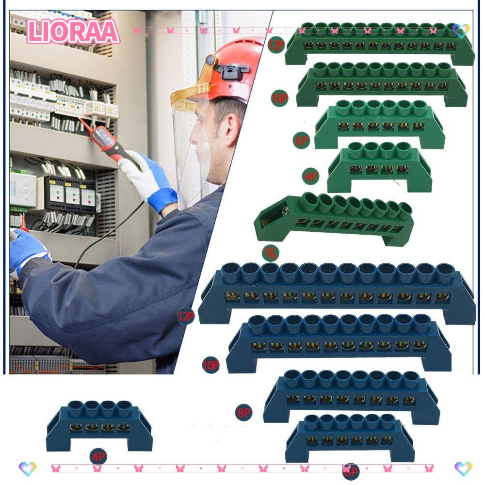 ลิโรร่า‌ขั้วสะพานพื้นดินสกรูทองเหลือง,หนาสีฟ้าสีเขียว Zero Line Block Connector, 4Pin 6Pin 8Pin 10Pi
