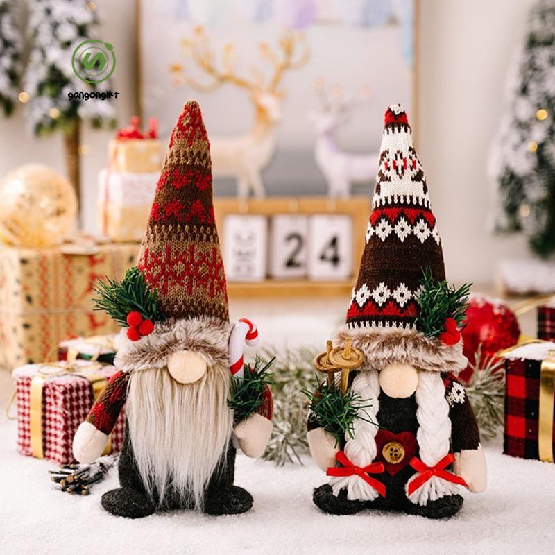 [gangong1kr]ของตกแต่งคริสต์มาส Gnome Chrismtas Gnome ตกแต่งบ้าน Handmade Christmas Gnome ในร่ม, เหมา