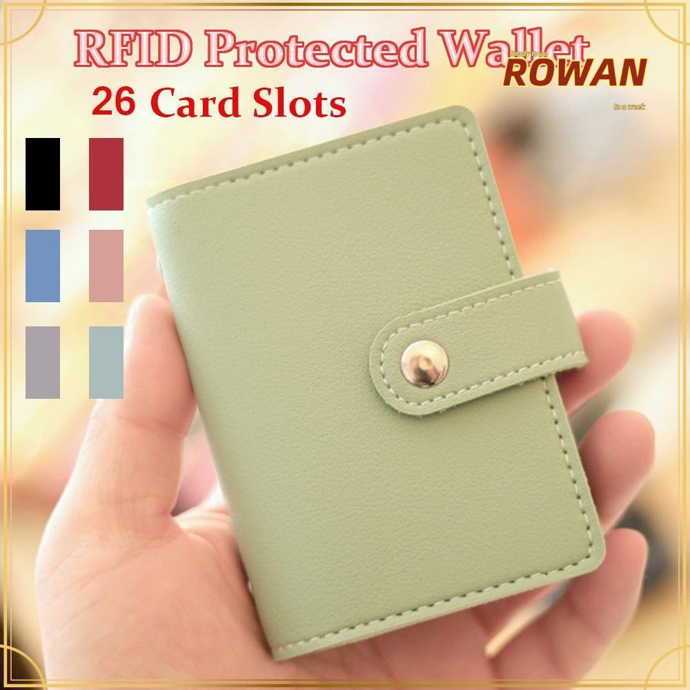Rowans 26 ช่องใส่การ์ดกระเป๋าสตางค์กระเป๋ากระเป๋าสีลูกกวาด RFID Blocking