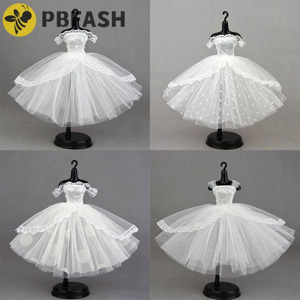 PBFASH ชุดเดรสตุ๊กตา, แต่งตัวชุดราตรีลูกไม้ตุ๊กตาเสื้อผ้า, สาว Tutu Dotted Prom Dress Mini Black Dol