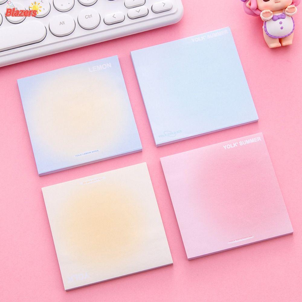 BLAZERS 80 แผ่นบันทึก Sticky, Gradual Halo Page Marker Sticky Notes, แฟชั่น Self-Stick สีสัน Creative เครื่องเขียนกระดาษโน้ตนักเรียน