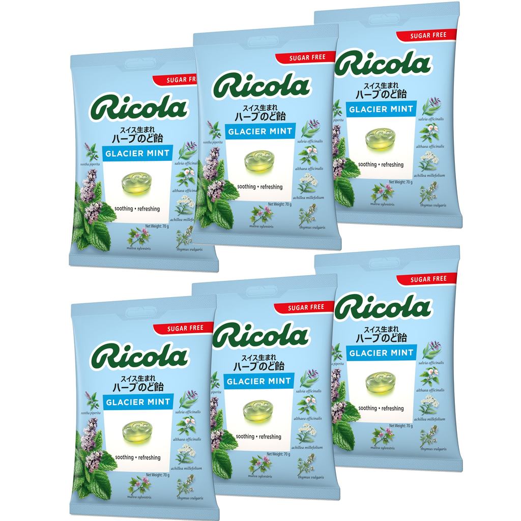 Ricola Glacier Mint Herbal Candy Sugar-Free 70g x6 Bags