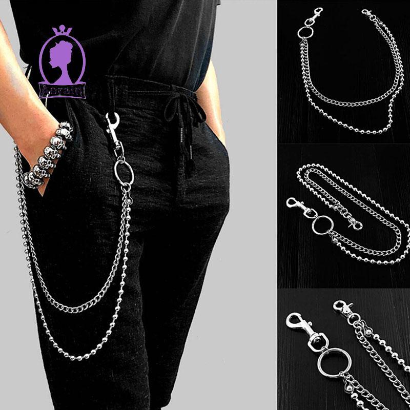 # ANTH # Punk Women Men Chain Key Chain Ro Pants Pant Jean Hip Hop Decor Gift.