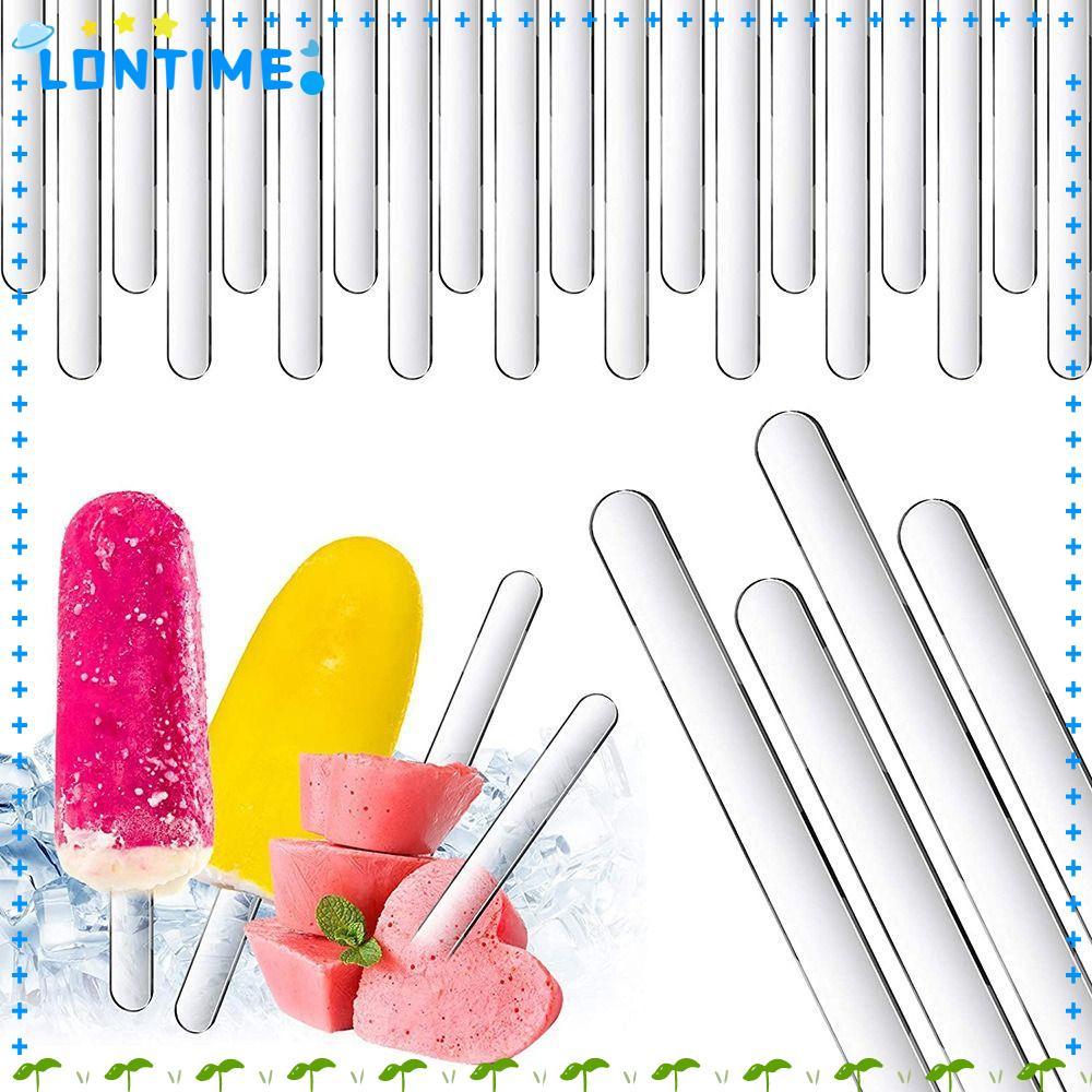 LONTIME แท่งไอศกรีมแบบใช้ซ้ําได้ 20 ชิ้น, แท่งไอติมอะคริลิคฤดูร้อน, งานฝีมือ DIY ทําด้วยมือ แท่งไอศกรีมที่บ้าน