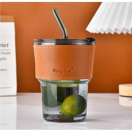 GORGOUS Bamboo Stem Cup แก้วกาแฟ 400ml พร้อมหลอด - HD-13 -FEB26-02