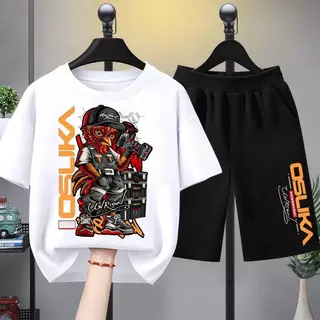 ชุดเสื้อเชิ้ตแขนสั้นและกางเกงขาสั้นฟาร์มสไตล์ไทย สำหรับเด็ก COD เสื้อผ้าเด็ก ดีไซน์ทันสมัย เสื้อผ้าเด็