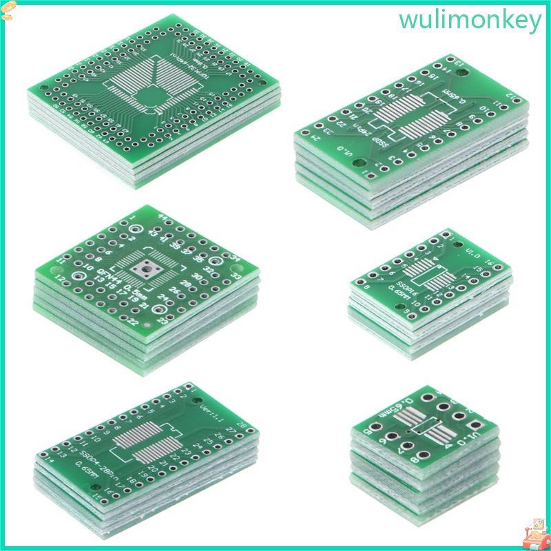WU 30 ชิ้น PCB Board Kit SMD ถึง DIP อะแดปเตอร์แปลง FQFP32-100 QFN48 SOP8 16 24 28