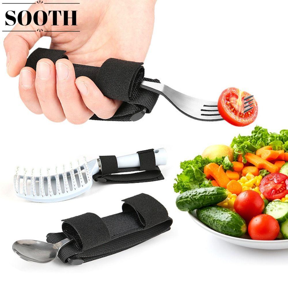 SOOTH Eating Utensils, Non Slip Easy Grip Adaptive Utensils, Ergonomic Adjustable Hand Tremors Grip 