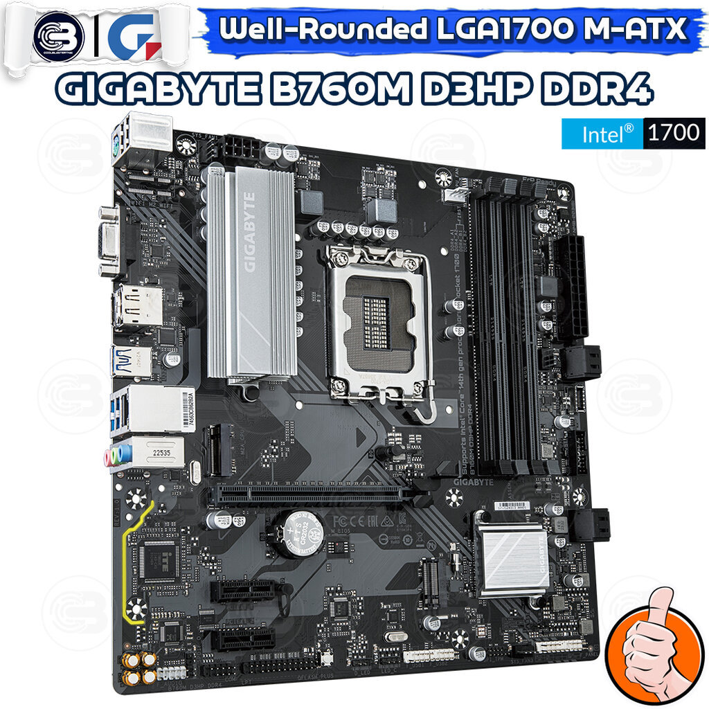 [CoolBlasterThai] GIGABYTE MAINBOARD B760M D3HP DDR4 LGA 1700 MICRO-ATX ประกัน 3 ปี