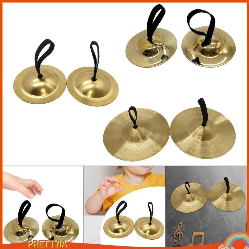 [สวย] Crash Cymbal สําหรับเด็ก Hand Cymbals Rhythm Copper Belly Finger Cymbals Kids