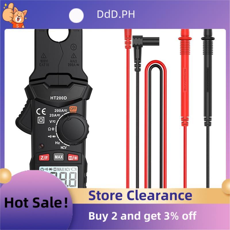 HT200D แคลมป์มิเตอร์ DC/AC แรงดันไฟฟ้าปัจจุบัน Digital Clamp Meter วัดความถี่ความต้านทาน Capacitance
