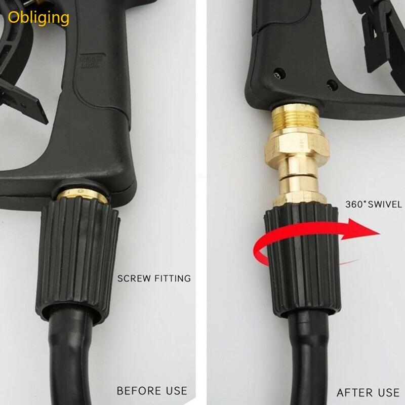 Brass  Pressure Nozzle Washer Thread Swivel Joint Connector Hose