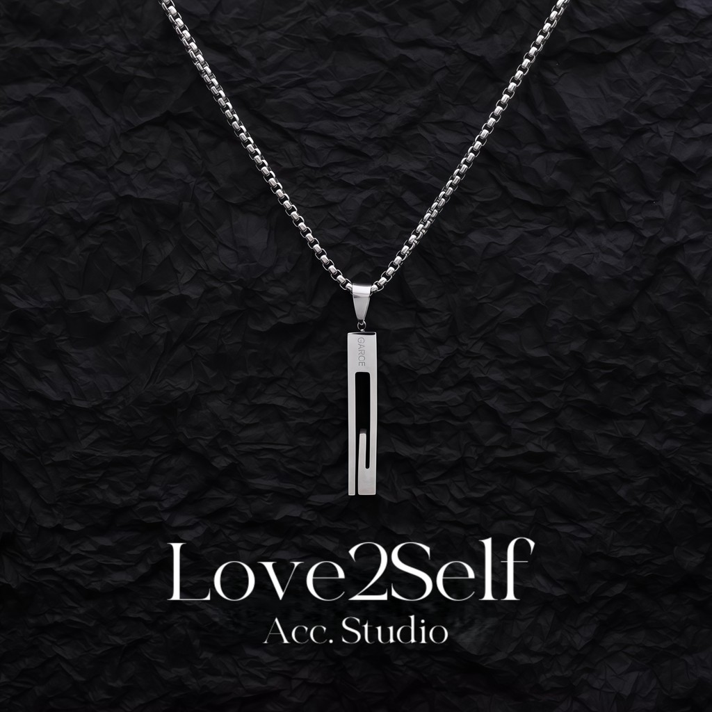 Love2selfX145 Minimalist Vertical Bar จี้สร้อยคอ Non-Fading Hip Hop จี้กันน้ําสแตนเลส Chain Choker Unisex สําหรับผู้ชายและผู้หญิง 60 ซม.