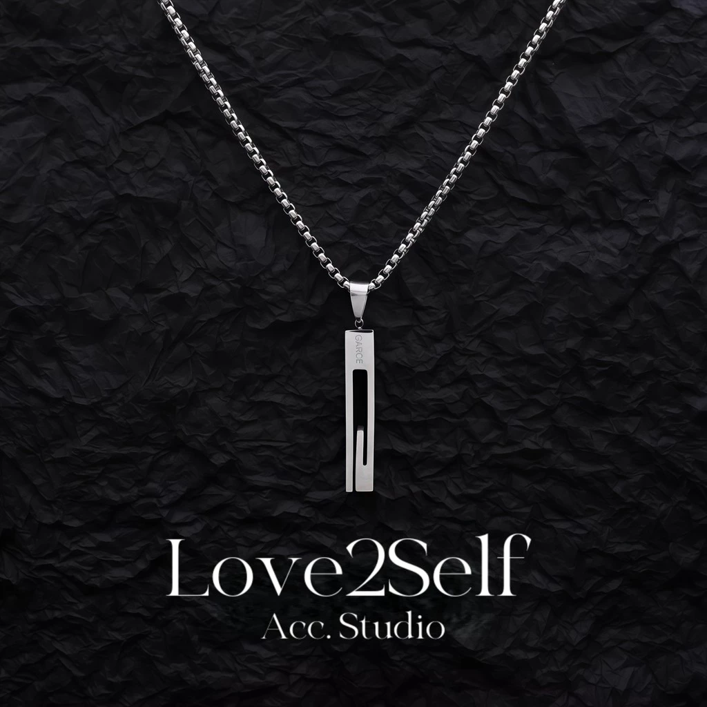 Love2selfX145 Minimalist Vertical Bar จี้สร้อยคอ Non-Fading Hip Hop จี้กันน้ําสแตนเลส Chain Choker Unisex สําหรับผู้ชายและผู้หญิง 60 ซม.