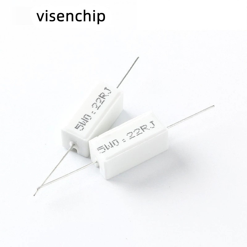 10PCS ความต้านทาน 5w ตัวต้านทานซีเมนต์ 5% 22K 27K 30K 47K 51K 100K 0.1R 0.22R 0.33R 1R 10R 1K OHM