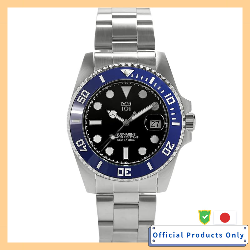 HYAKUICHI 101 1Z Diver's Watch 20ATM Waterproof Ceramic Bezel Blue Black