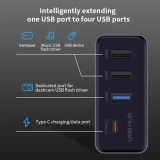 Docking Station USB Hub 4-in-1 สําหรับ Tesla รุ่น 3 รุ่น Y Glovebox สําหรับ Dashcam แฟลชไดรฟ์ Charger ข้อมูล Transfer เกมเพลง