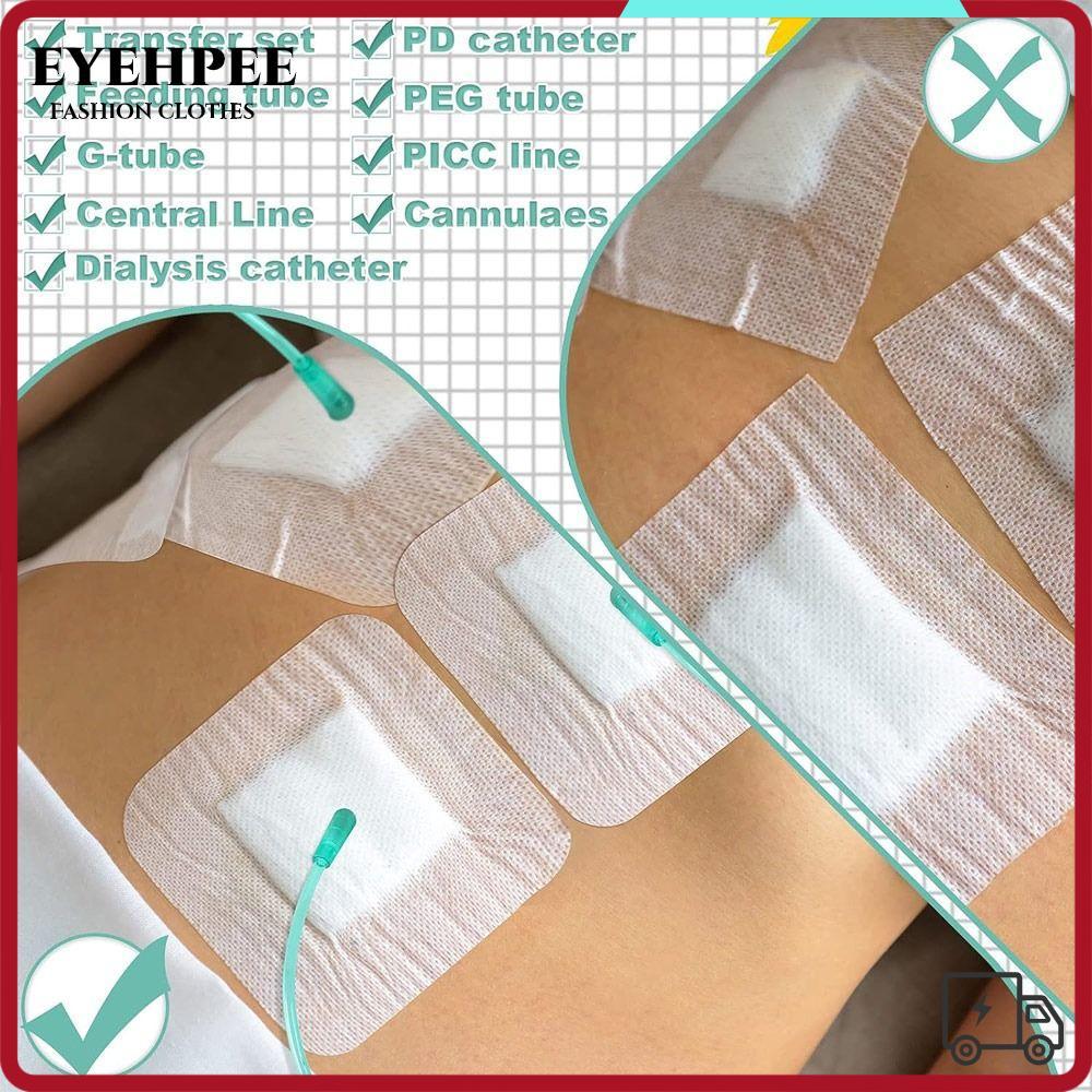 EYEHPEE 10 ชิ้น Feeding Tube Pad, Persimmonal Diaferin Gtube Supplies Chest Catheter Cover, Replacem