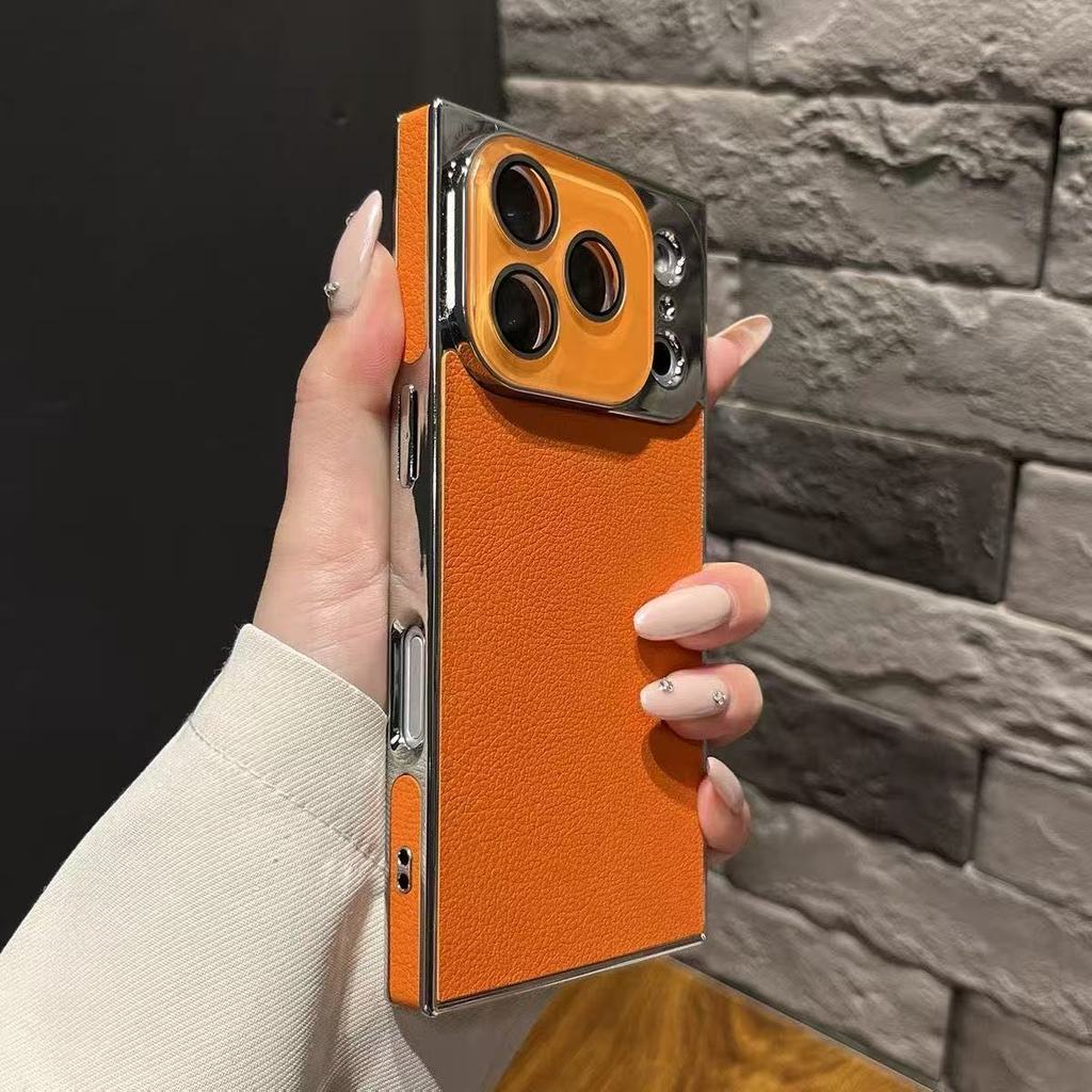 Square เหมาะสําหรับ iPhone17iPhone17promax เคสโทรศัพท์หนัง 16 น./15/14 ใหม่ HA184-02