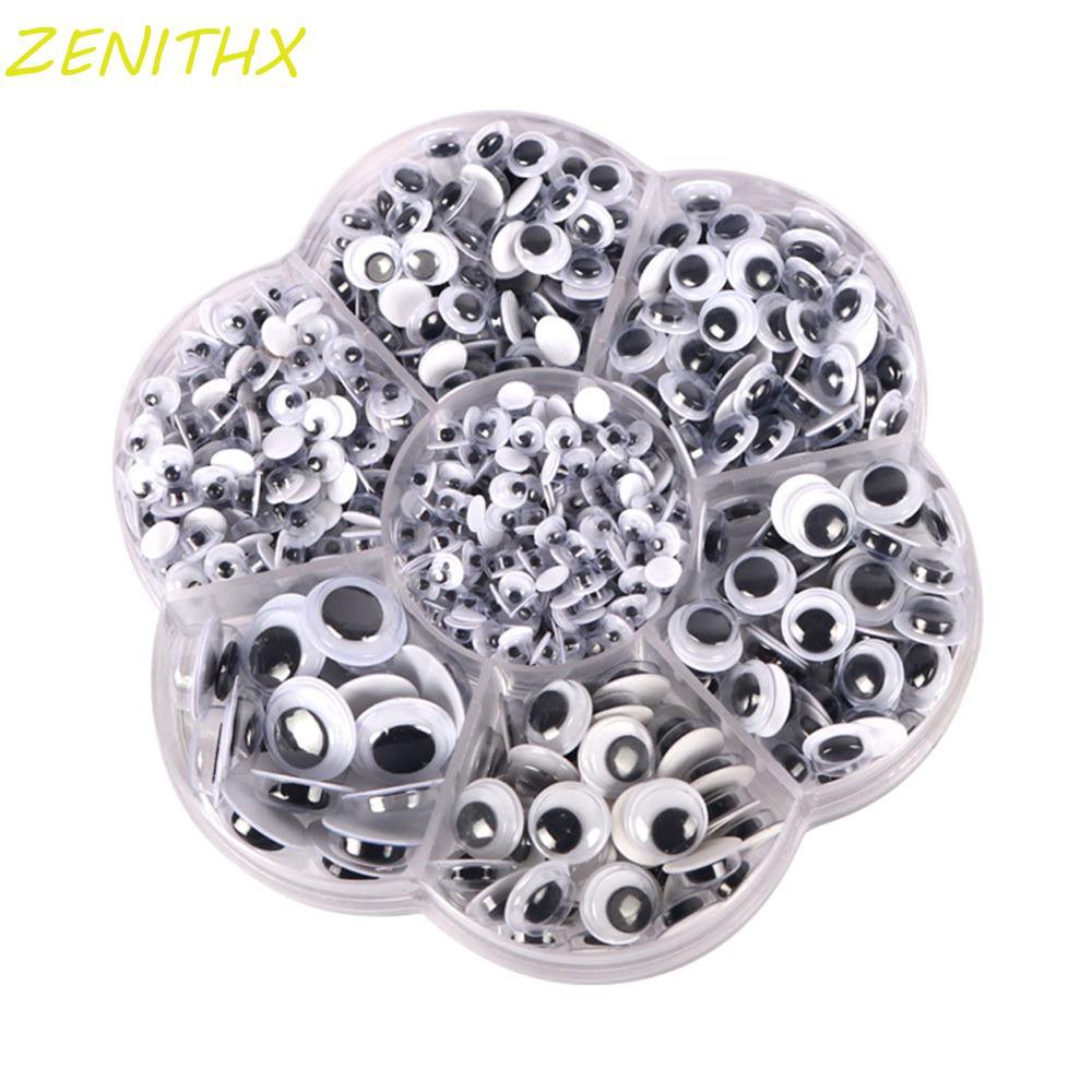 ZENITHX Self-adhesive Moving Eyes ผสมที่มีสีสันของเล่นเด็ก Handmade Googly Wiggly Eyes Crafting ตุ๊ก