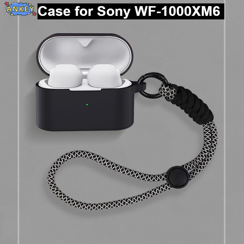 Case for Sony WF-1000XM6 Earbuds Soft Protective Silicone Cases WF1000XM6 Cover with Lanyard Keychai