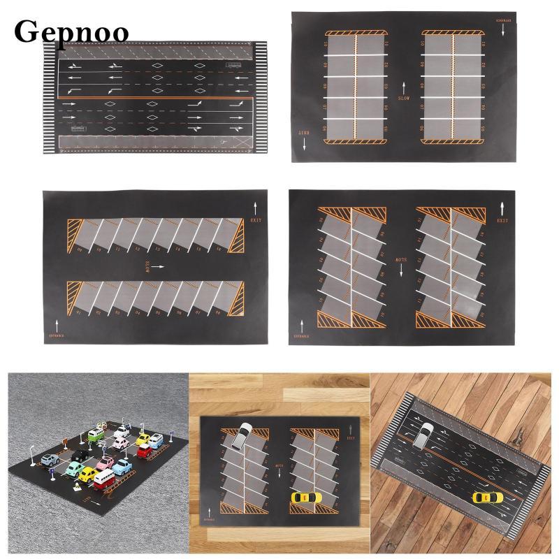 [Gepnoo] 1/64 Scale Parking Lot Model Car Diecast Garage Mouse Pad Scene Display Rollable