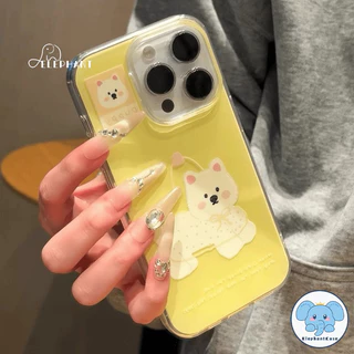 เคสไอโฟน 17 16 13 สำหรับ IPhone 17 13 15 16 11 14 12 Pro Max 15 16 14 Plus เคสIMD ลายสุนัขจุดโบว์สีพาสเทลน่ารักฮิต
