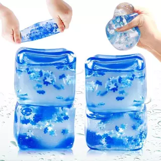 พร้อมส่ง ของเล่นคลายเครียด บล็อกน้ําแข็งจําลอง ของเล่นบีบอัด สกุชชี่ก้อนน้ำแข็ง สะท้อนกลับช้า สกุชชี่ คลายเครียด