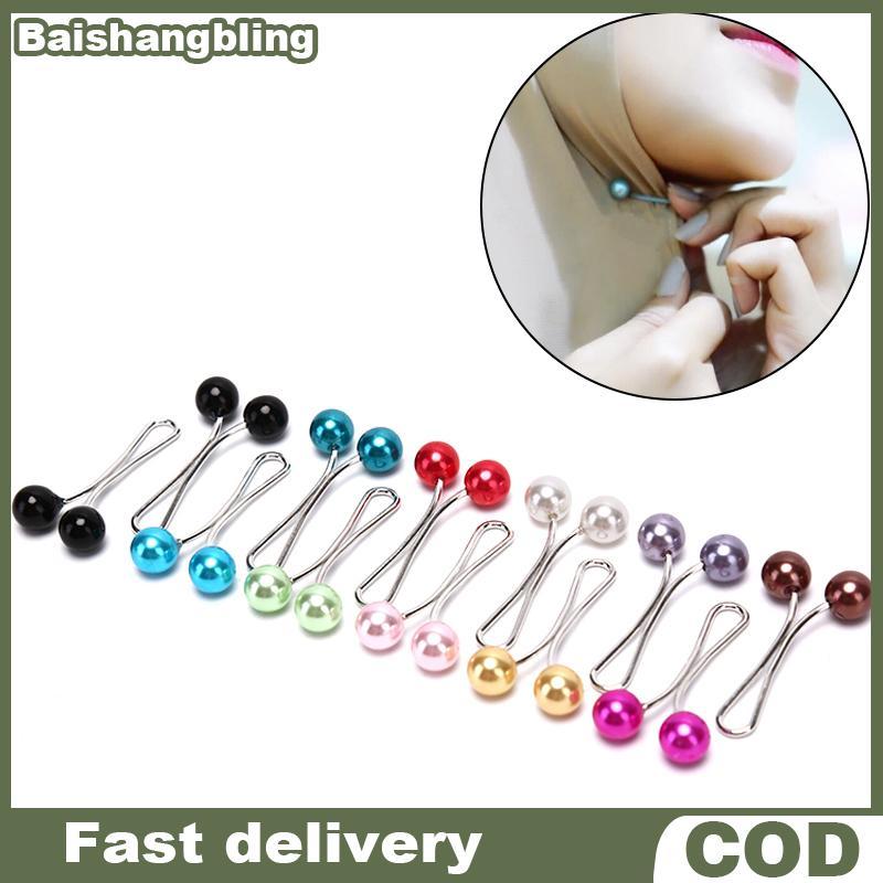 BSBL 12 ชิ้น เพิร์ลผ้าพันคอ และเข็มกลัด ผ้าคลุมไหล่ สำหรับผู้หญิงและ hijab