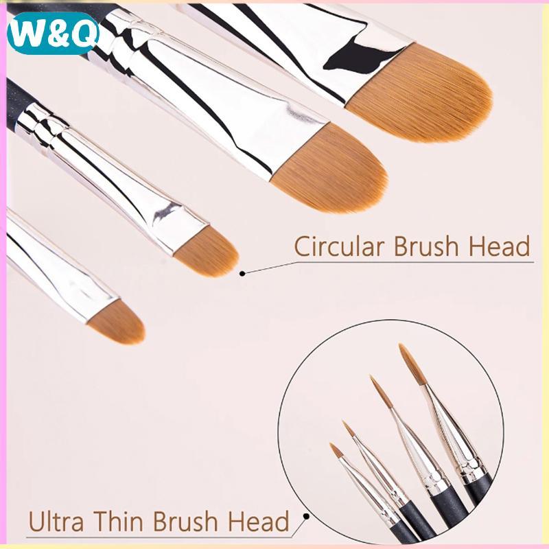 W&Q Flat Round Ultra-thin Foundation คอนซีลเลอร์แปรงแต่งหน้า Professional Contour Liquid Cream คอนซี
