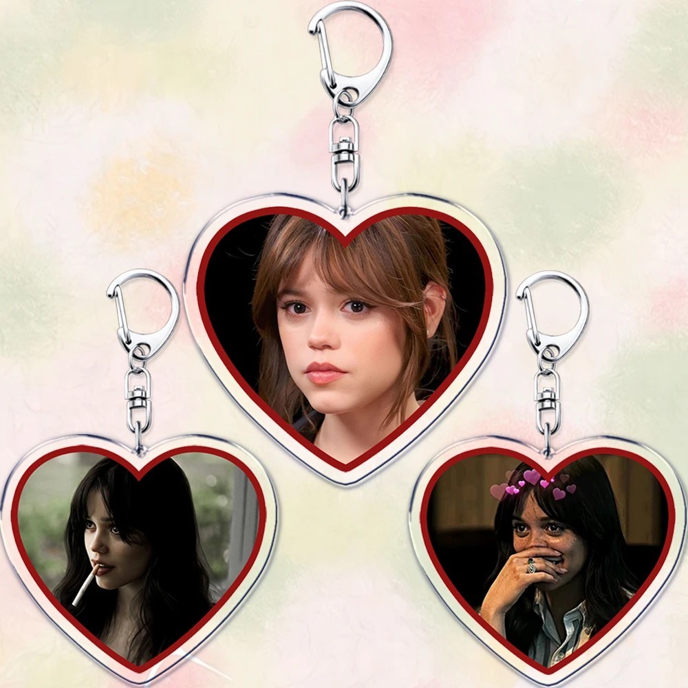 พวงกุญแจ Jenna Ortega รูปหัวใจ I Love My Girlfriend จากวันพุธ Mica อะคริลิคตกแต่งกระเป๋าเป้สะพายหลัง