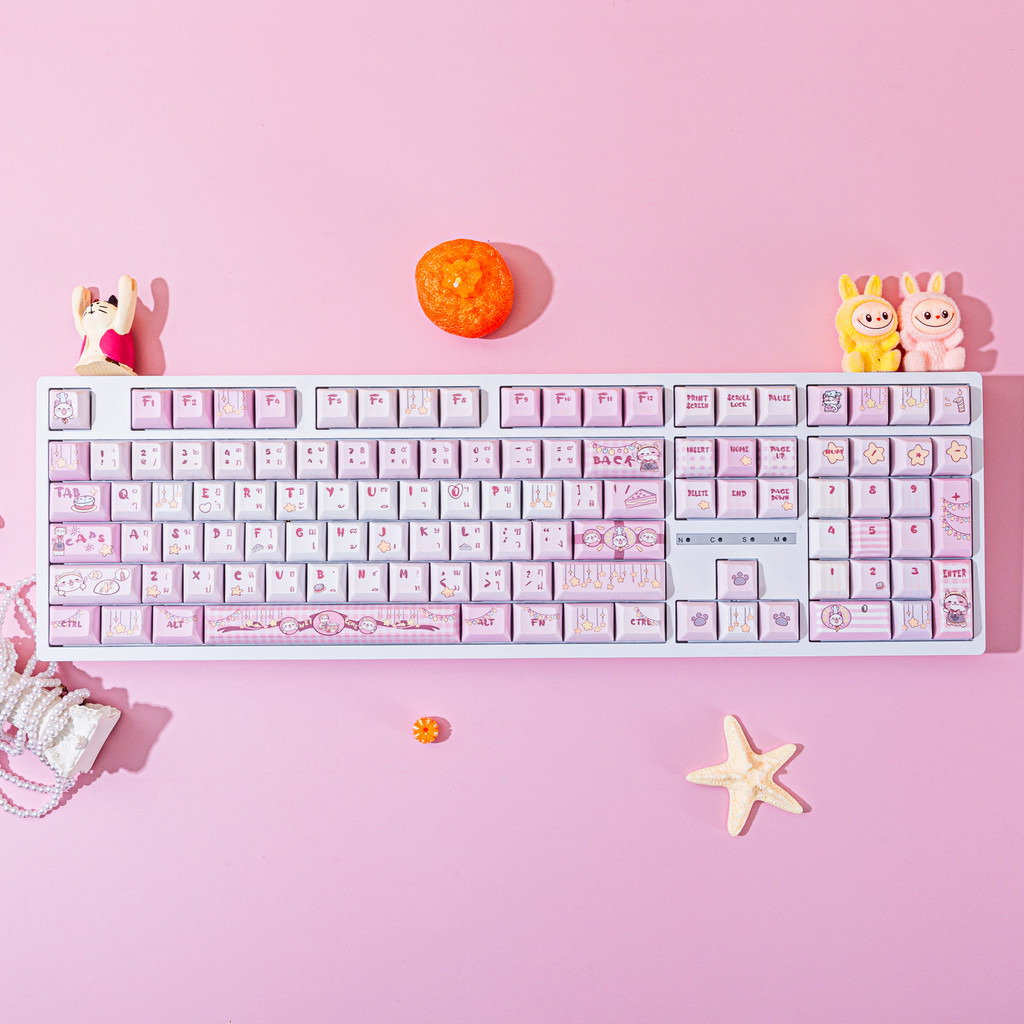 Mathew Tech HW108 ไทยสามโหมดคีย์บอร์ดไร้สายสําหรับเกม Esports 108 คีย์ 3000mAh แบตเตอรี่ Full Key Ho