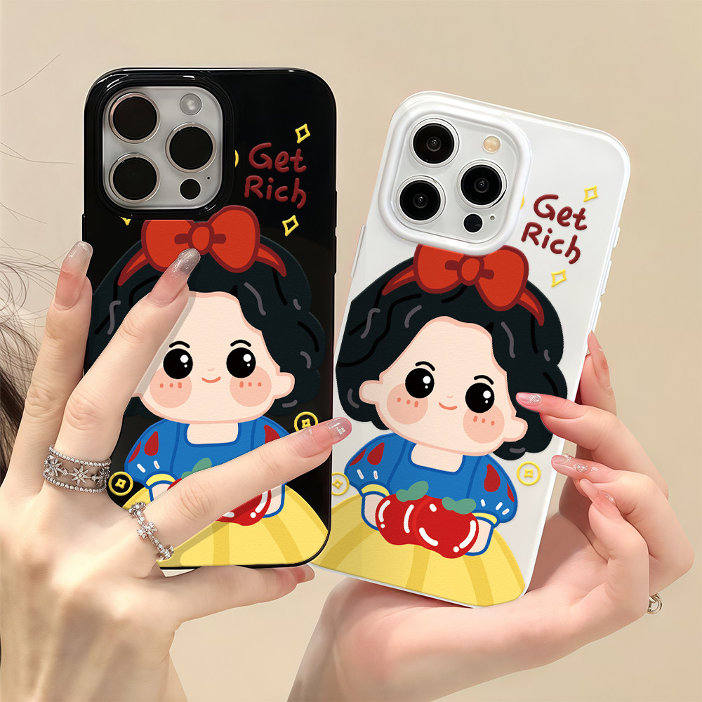 พร้อมส่ง เคสโทรศัพท์14 เจ้าหญิงน่ารัก เคสวาวเยลลี่แบบเรียบ For iPhone17 16 15 14 11 12 13Pro MAX 7/8PLUS X XS XR SE2/SE3
