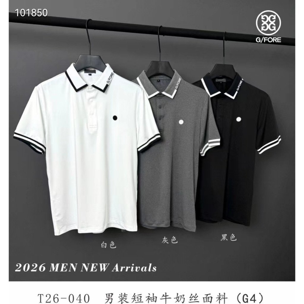 เสื้อโปโลและกางเกงขาสั้นสำหรับผู้ชาย ออกแบบมาสำหรับอากาศร้อน มีคุณสมบัติดูดซับเหงื่อดี เหมาะสำหรับการเล่นกอล์ฟและการทำกิจกรรมกลางแจ้ง