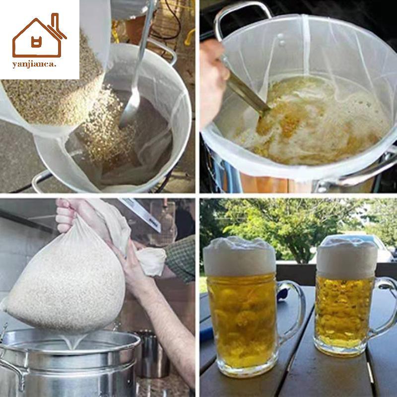 YANCA 2 ขนาด 100 ตาข่ายเบียร์ไนลอนกรองกระเป๋าReusableตาข่ายสุทธิความเครียดสําหรับMilk HopsชาBrewingบ